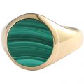 Malachite Seal Ring 14K Gold Rose Color Gold Platinum Natural Color Gems Light Luxury Personality Ring For Men And Women