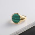 Malachite Seal Ring 14K Gold Rose Color Gold Platinum Natural Color Gems Light Luxury Personality Ring For Men And Women