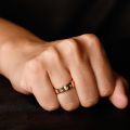 Om Mani Padme Hum Ring 14K White Yellow Rose Gold Platinum Sanskrit Mantra Men And Women Creative Personality