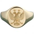 Russian Double-headed Eagle Seal Ring 14K Gold Rose White Platinum Light Luxury Men Custom