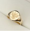 Russian Double-headed Eagle Seal Ring 14K Gold Rose White Platinum Light Luxury Men Custom