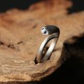 Snake Ring 14K White Yellow Rose Gold Platinum Natural Sapphire Diamonds Cute Female Tail Ring