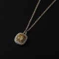 Square Yellow Diamond Pendant 14K Gold Successfully Matured And Generously Customized