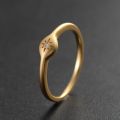 Stars Simple Diamond Women Ring 14K Yellow Rose Gold Natural Diamonds Platinum Very Fine Circle Design