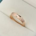 Truth Small Diamond Ring 14K Gold Brushed Men And Women Ring White Platinum Rose Gold Wedding Anniversary Custom