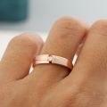 Truth Small Diamond Ring 14K Gold Brushed Men And Women Ring White Platinum Rose Gold Wedding Anniversary Custom