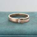 Truth Small Diamond Ring 14K Gold Brushed Men And Women Ring White Platinum Rose Gold Wedding Anniversary Custom