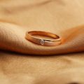 Truth Small Diamond Ring 14K Gold Brushed Men And Women Ring White Platinum Rose Gold Wedding Anniversary Custom