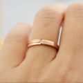 Truth Small Diamond Ring 14K Gold Brushed Men And Women Ring White Platinum Rose Gold Wedding Anniversary Custom