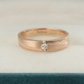 Truth Small Diamond Ring 14K Gold Brushed Men And Women Ring White Platinum Rose Gold Wedding Anniversary Custom