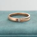 Truth Small Diamond Ring 14K Gold Brushed Men And Women Ring White Platinum Rose Gold Wedding Anniversary Custom