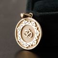 Yoga OM Sanskrit Symbol Pendant 14K Gold Platinum Female Necklace Creative Pendant Customized