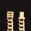 Cuban Link Chain Diamond 18K Yellow Gold Double Rows Full Dense Diamond Setting Fashion Thick Necklace Customized