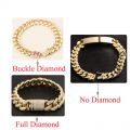 Cuban Link Chain Diamond 18K Yellow Gold Double Rows Full Dense Diamond Setting Fashion Thick Necklace Customized