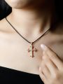 Diamond Cross Pendant for Men 18K Real Yellow White Rose Gold Platinum Crucifix Necklace for Women 0.7 / 2.2 ct.