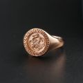 Dragon Phoenix Signet Ring Chinese Ancient Style 18k Gold White Rose Male And Female Couples Wedding Commemorative Ring