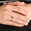 Embracing the Imperfections - Creative 10K White Gold or Platinum Unique Diamond Ring with Original Design for Both Men and Women