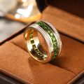 Emerald Ring for Men - 10K Gold Rose Gold or Platinum with Natural Colored Gemstone - Unique and Luxurious Original Design