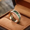 Emerald Ring for Men - 10K Gold Rose Gold or Platinum with Natural Colored Gemstone - Unique and Luxurious Original Design