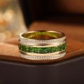 Emerald Ring for Men - 10K Gold Rose Gold or Platinum with Natural Colored Gemstone - Unique and Luxurious Original Design