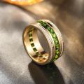 Emerald Ring for Men - 10K Gold Rose Gold or Platinum with Natural Colored Gemstone - Unique and Luxurious Original Design