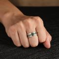 Emerald Ring for Men - 10K Gold Rose Gold or Platinum with Natural Colored Gemstone - Unique and Luxurious Original Design