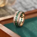 Emerald Ring for Men - 10K Gold Rose Gold or Platinum with Natural Colored Gemstone - Unique and Luxurious Original Design