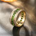 Emerald Ring for Men - 10K Gold Rose Gold or Platinum with Natural Colored Gemstone - Unique and Luxurious Original Design