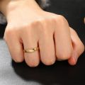 Heartbeat 10K Yellow/Rose Gold ECG Ring - Unique Design Diamond Couple Rings for Men and Women