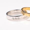 Heartbeat 10K Yellow/Rose Gold ECG Ring - Unique Design Diamond Couple Rings for Men and Women