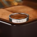 Heartbeat 10K Yellow/Rose Gold ECG Ring - Unique Design Diamond Couple Rings for Men and Women