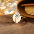 Italian Daisy Flower Signet Ring in 10K Yellow Gold or Rose Gold - Unique and Elegant Design for Women