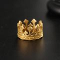 Kings Crown 14K Gold Ring - Vintage and Luxurious Mens Fashion Ring with Unique European Style