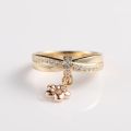 Korean Drama-Inspired Diamond Thumb Ring Pendant in 14K Yellow Gold and Rose Gold - A Token of Eternal Love