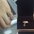 Korean Drama-Inspired Diamond Thumb Ring Pendant in 14K Yellow Gold and Rose Gold - A Token of Eternal Love