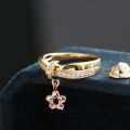 Korean Drama-Inspired Diamond Thumb Ring Pendant in 14K Yellow Gold and Rose Gold - A Token of Eternal Love