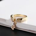 Korean Drama-Inspired Diamond Thumb Ring Pendant in 14K Yellow Gold and Rose Gold - A Token of Eternal Love