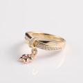 Korean Drama-Inspired Diamond Thumb Ring Pendant in 14K Yellow Gold and Rose Gold - A Token of Eternal Love