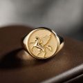 Poetry and Far Away Pegasus God of Hope Ring in 18K Gold Platinum Devise Light luxury