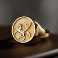 Poetry and Far Away Pegasus God of Hope Ring in 18K Gold Platinum Devise Light luxury
