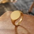 Smooth Signet Ring with No Words - Customizable for Men and Women in 10K Yellow Gold, Rose Gold, or Platinum