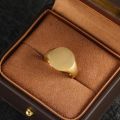 Smooth Signet Ring with No Words - Customizable for Men and Women in 10K Yellow Gold, Rose Gold, or Platinum