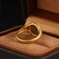 Smooth Signet Ring with No Words - Customizable for Men and Women in 10K Yellow Gold, Rose Gold, or Platinum