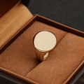 Smooth Signet Ring with No Words - Customizable for Men and Women in 10K Yellow Gold, Rose Gold, or Platinum