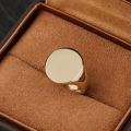 Smooth Signet Ring with No Words - Customizable for Men and Women in 14K Yellow Gold, Rose Gold, or Platinum