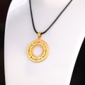 Sun God Bird Totem Pendant - 14K Yellow Gold or Platinum Antique Chinese Style Necklace Inspired by Shang and Zhou Eras