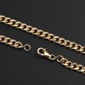 Tank Chain Side Chain 18k Yellow Gold Mens Thick Necklace Hip Hop Tide Brand no Pendant