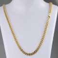 Tank Chain Side Chain 18k Yellow Gold Mens Thick Necklace Hip Hop Tide Brand no Pendant