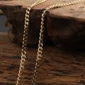 Tank Chain Side Chain 18k Yellow Gold Mens Thick Necklace Hip Hop Tide Brand no Pendant