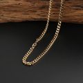 Tank Chain Side Chain 18k Yellow Gold Mens Thick Necklace Hip Hop Tide Brand no Pendant